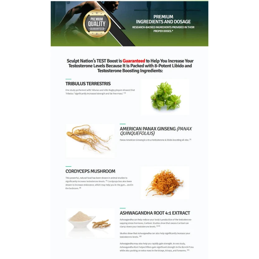 Test Boost Max Build Muscle Men Testosterone Fat Weight Loss 60 Caps