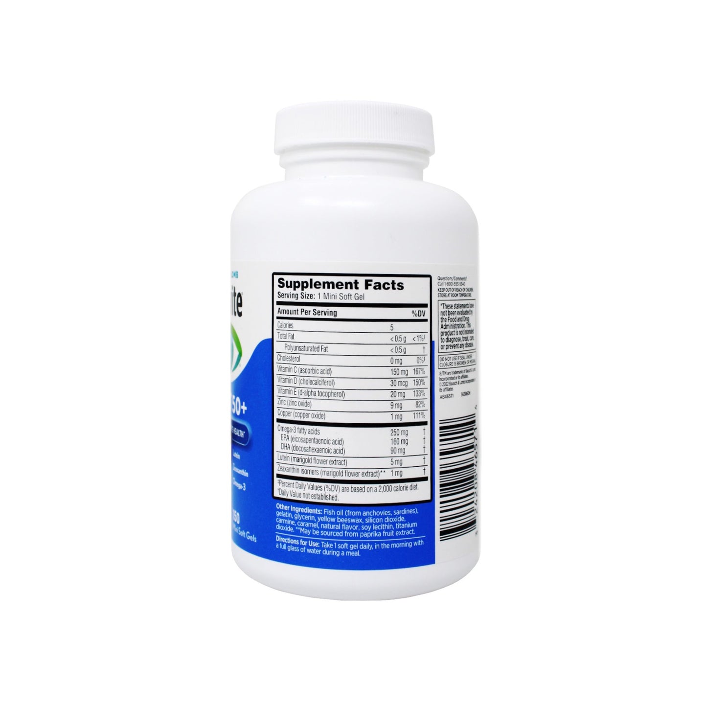 Ocuvite Eye Vitamin & Mineral Supplement, Contains Zinc, Vitamins C, E, Omega 3, Lutein, & Zeaxanthin, 90 Softgels