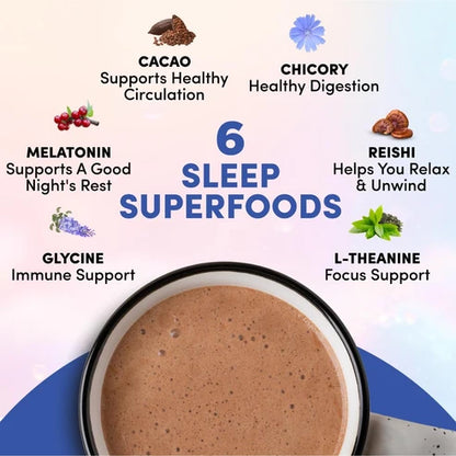 RYZE Mushroom Hot Cocoa with Melatonin, Reishi & L-Theanine, 20 Servings