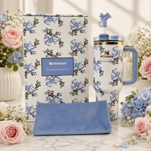 Stanley Love Shack Fancy Tumbler 40oz Holiday Rosa Beaux Blue