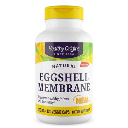 Healthy Origins Natural Eggshell Membrane NEM 500mg 120 Veggie Capsules Joint Support Supplement for Healthy Joints &amp; Flexibility New Sealed