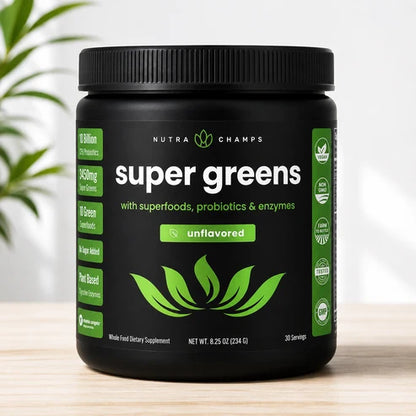 Super Greens With Superfoods, Probiotics & Enzymes, Unflavored, 8.25 oz (234 g)