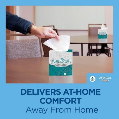 Georgia-Pacific Angel Soft Professional Series 2-Ply Facial Tissue (48580), 100 Sheets Per Box, 30 Tissue Flat Boxes Per Bulk Case