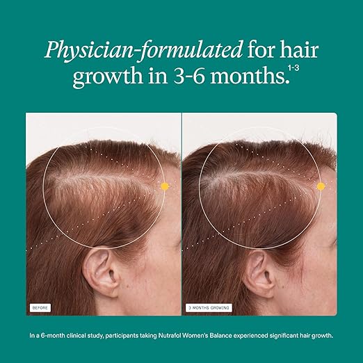 Nutrafol Womens Balance Hair Growth Supplements, Age 45+, 1-Month Bottle | #1 Dermatologist-Recommended Hair Growth Supplement Brand, Clinically Tested For Visibly Thicker Hair And Scalp Coverage