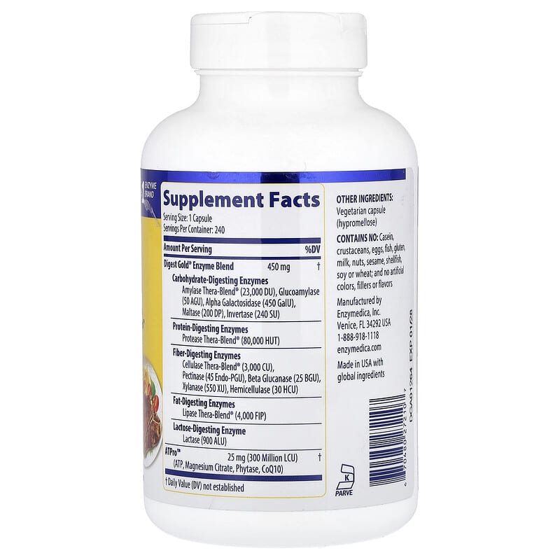 Enzymedica, Digest Gold® with ATPro™, 90 Capsules