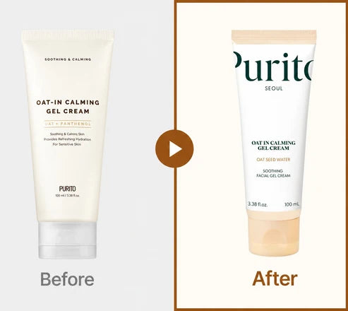 PURITO Oat-In Calming Gel Cream 100mL – Soothing Hydrating Gel Moisturizer with 77% Oat Seed Water, Panthenol &amp; Squalane | Lightweight Korean Skincare for Sensitive Skin