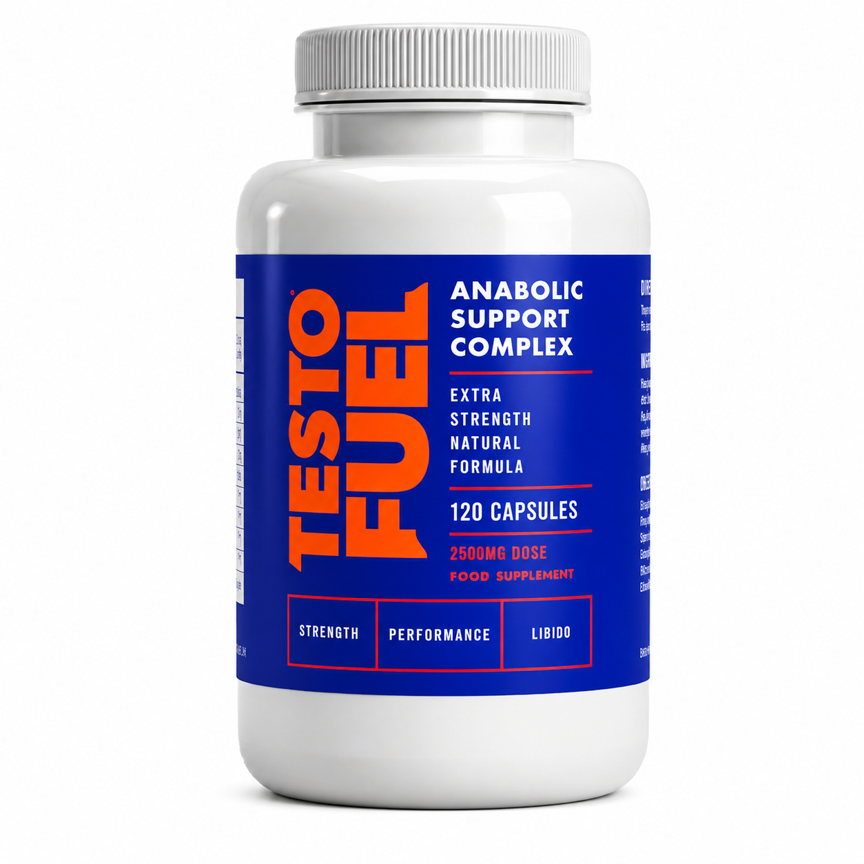TestoFuel Natural Testosterone Booster Supplement 120 Capsules | Anabolic Support Complex | Men's Performance Formula