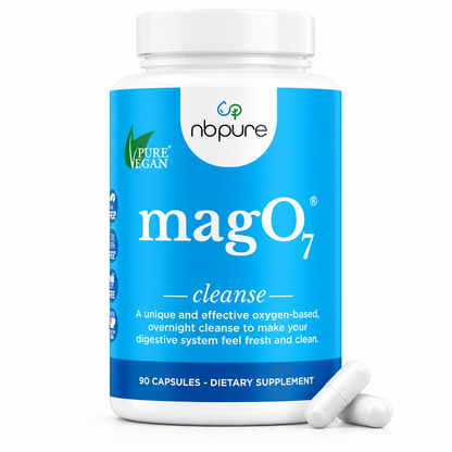 NBPure MagO7 Natural Colon Cleanse &amp; Detox 90 Capsules – Ozonated Magnesium Oxide for Occasional Constipation Relief, Stool Softener &amp; Bloating Support