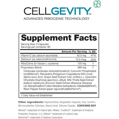 Cellgevity, Advanced Riboceine Technology, 120 Vegetable Capsules, 60 Servings