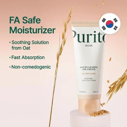 Calming Gel Moisturizer for Sensitive Skin, Hydration & Skin Barrier Support | Oat-Based Lightweight Skincare Cream (100ml) - Image 3