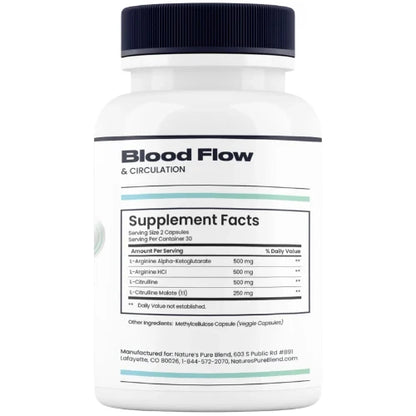Nitric Oxide Flow Supplement Heart Health Blood Circulation Exercise 60 Capsule