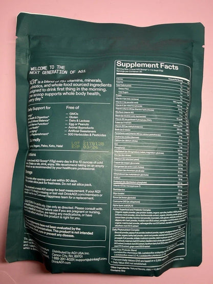 AG1 Daily Foundational Nutrition Whole Food Dietary Supplement