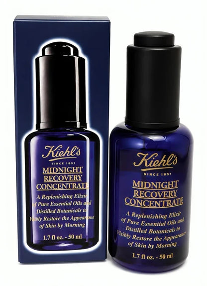 Kiehl’s Midnight Recovery Concentrate Facial Oil 1.7 oz / 50 ml – Night Serum, NIB Sealed