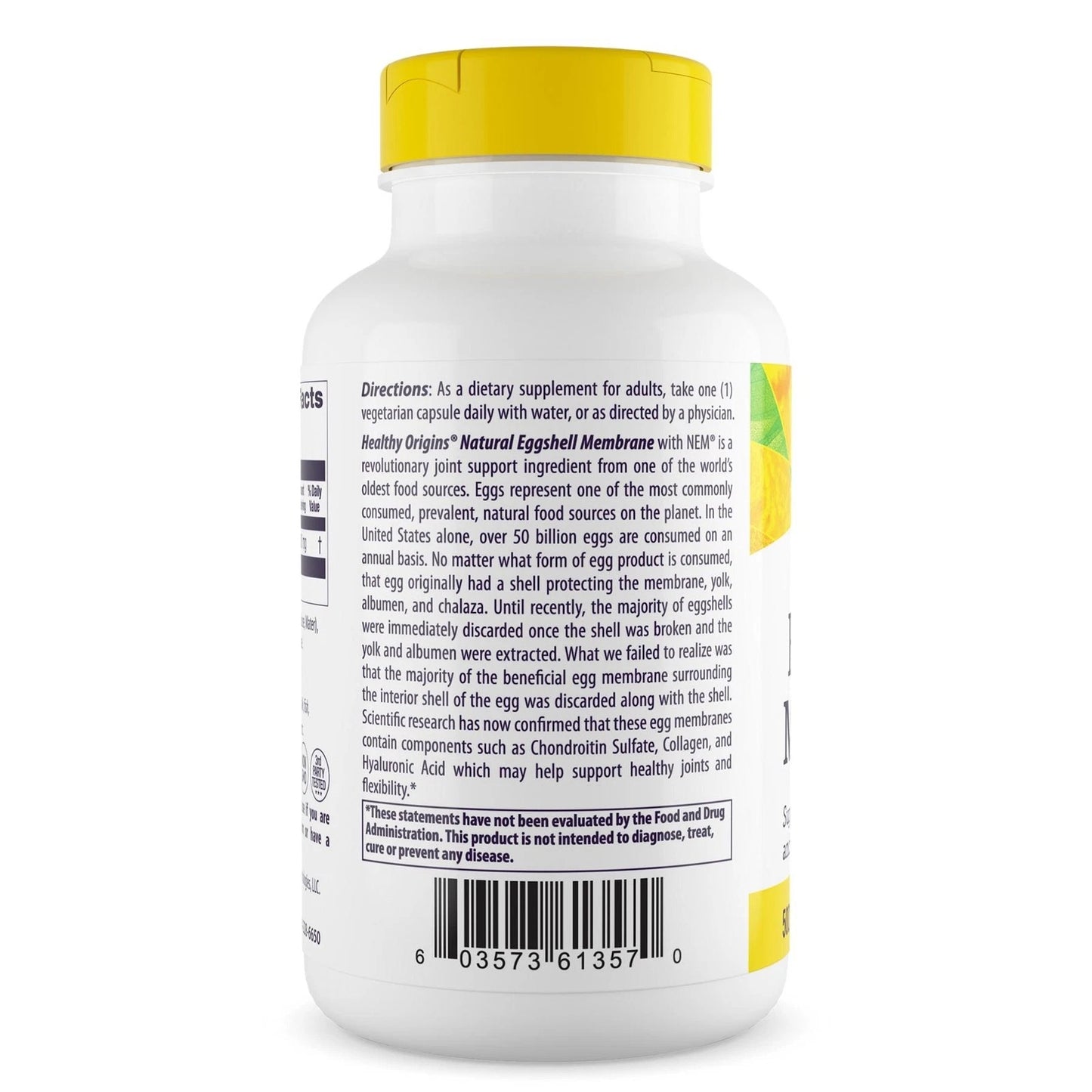 Healthy Origins Natural Eggshell Membrane NEM 500mg 120 Veggie Capsules Joint Support Supplement for Healthy Joints &amp; Flexibility New Sealed