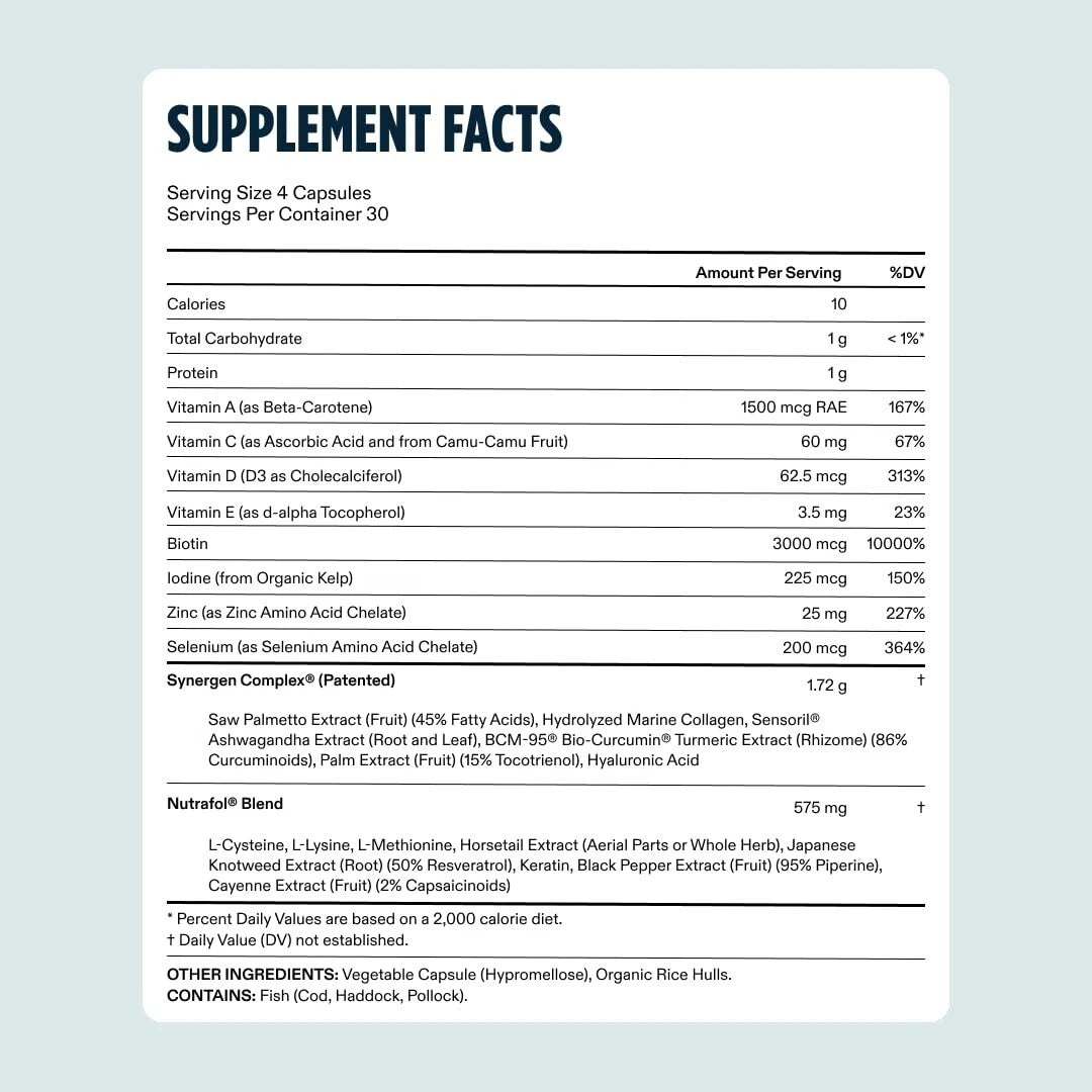 Official Nutrafol Men's Hair Growth Nutraceutical Supplement 120 Capsules | Thicker, Stronger Hair | USA Made | New Sealed