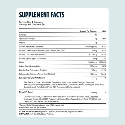 Official Nutrafol Men's Hair Growth Nutraceutical Supplement 120 Capsules | Thicker, Stronger Hair | USA Made | New Sealed