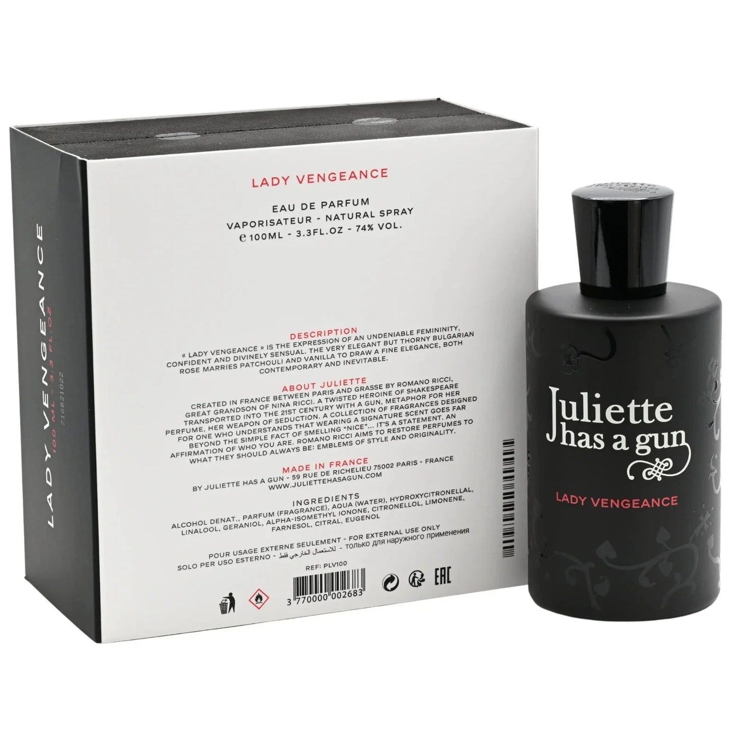 Juliette Has A Gun Lady Vengeance Eau de Parfum EDP Spray for Women 3.4 oz 100ml New in Box