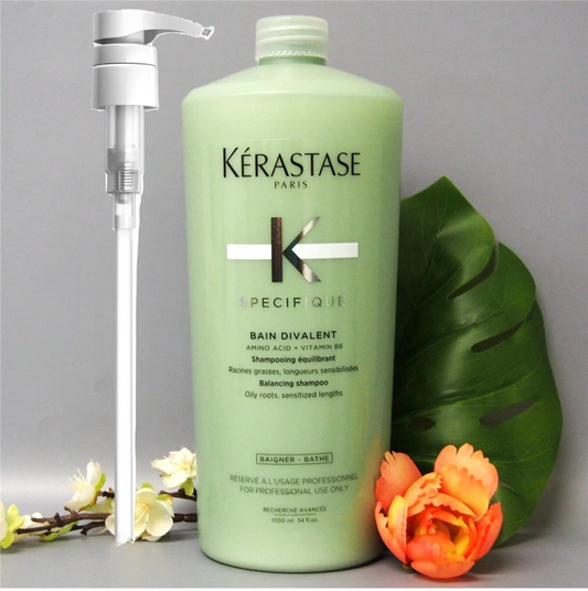 Kerastase Specifique Bain Divalent Balancing Shampoo 1000ml / 34oz with Pump for Oily Roots