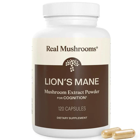 Organic Lion's Mane Mushroom Capsules | Cognitive & Brain Support Supplement | 120 Count