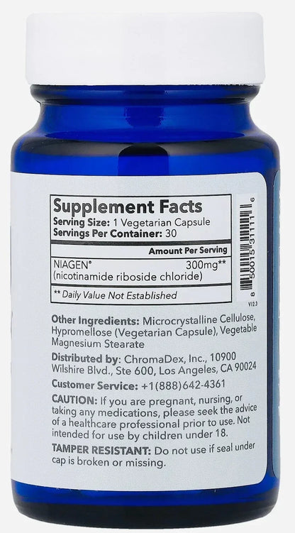 TRU NIAGEN Formula NAD+ NR Supplement 300mg Nicotinamide Riboside30 Capsules