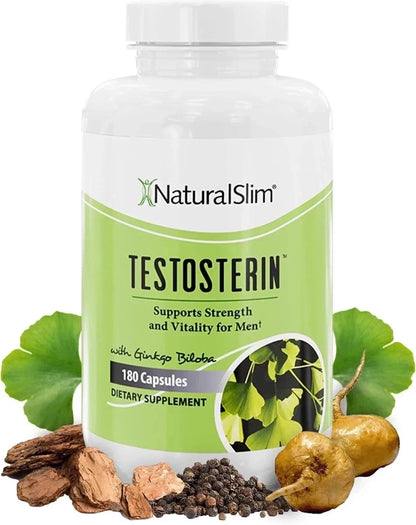 NaturalSlim Testosterin Men’s Multivitamin &amp; Testosterone Support – 180 Capsules