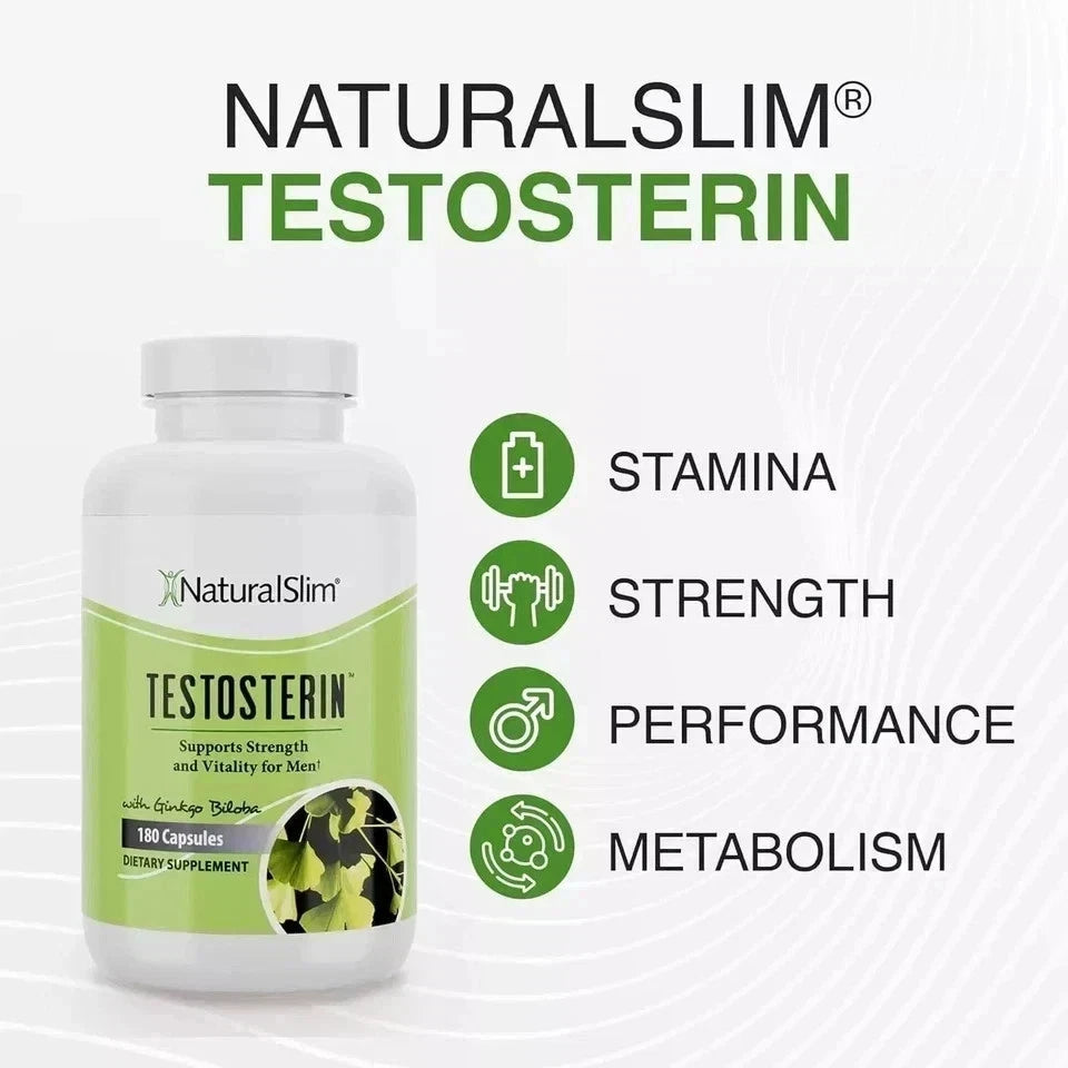 NaturalSlim Testosterin Men’s Multivitamin &amp; Testosterone Support – 180 Capsules