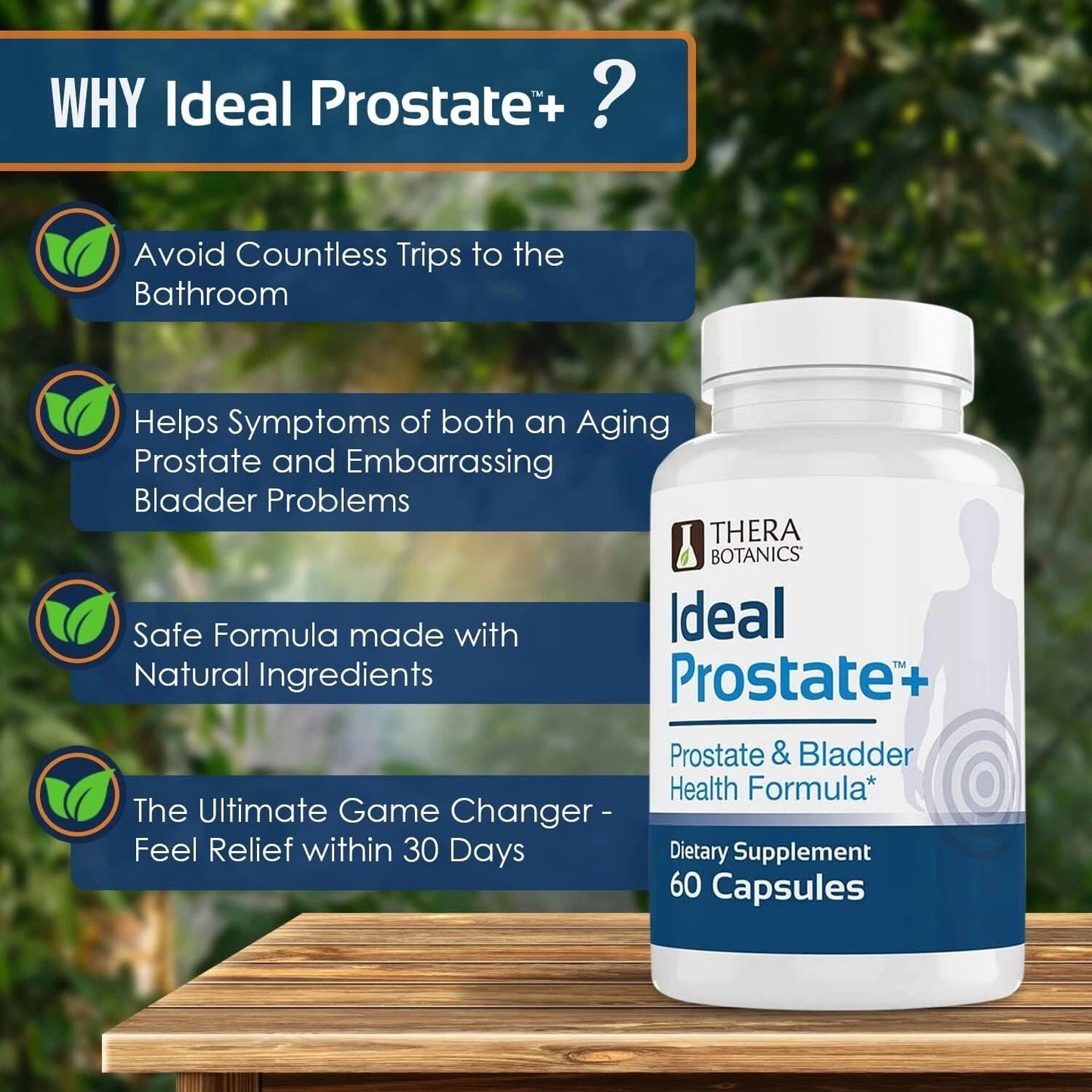 Thera Botanics Ideal Prostate Plus Advanced Men's Prostate &amp; Bladder Support – 60 Capsules