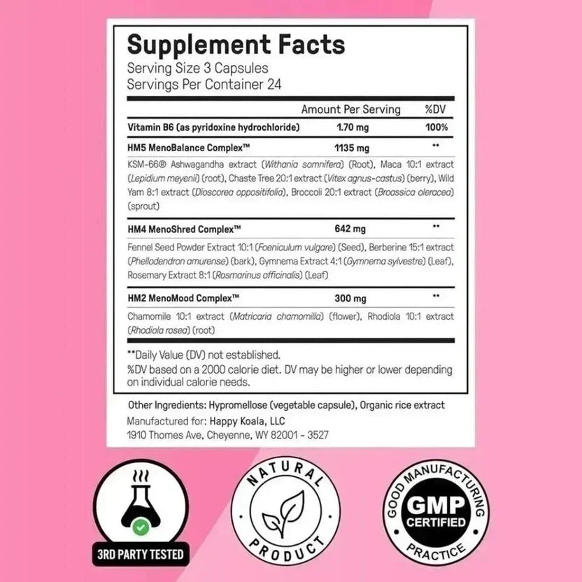 Happy Mammoth Hormone Harmony Natural Hormonal Support Women 72 Vegan Caps