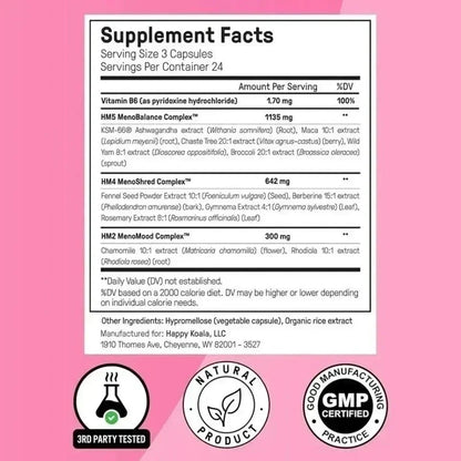 Happy Mammoth Hormone Harmony Natural Hormonal Support Women 72 Vegan Caps