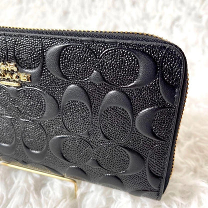 COACH Boxed Long Zip Around Wallet Signature Leather F53834 outlet New with Box